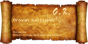 Orovan Kalliopé névjegykártya